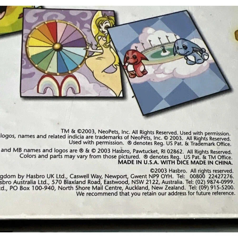 Milton Bradley Neopets Adventures in Neopia Board Game 2003 Vintage Complete